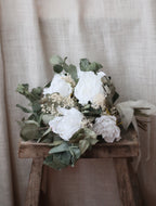 Juliet White Peony & Green Bridal Bouquet