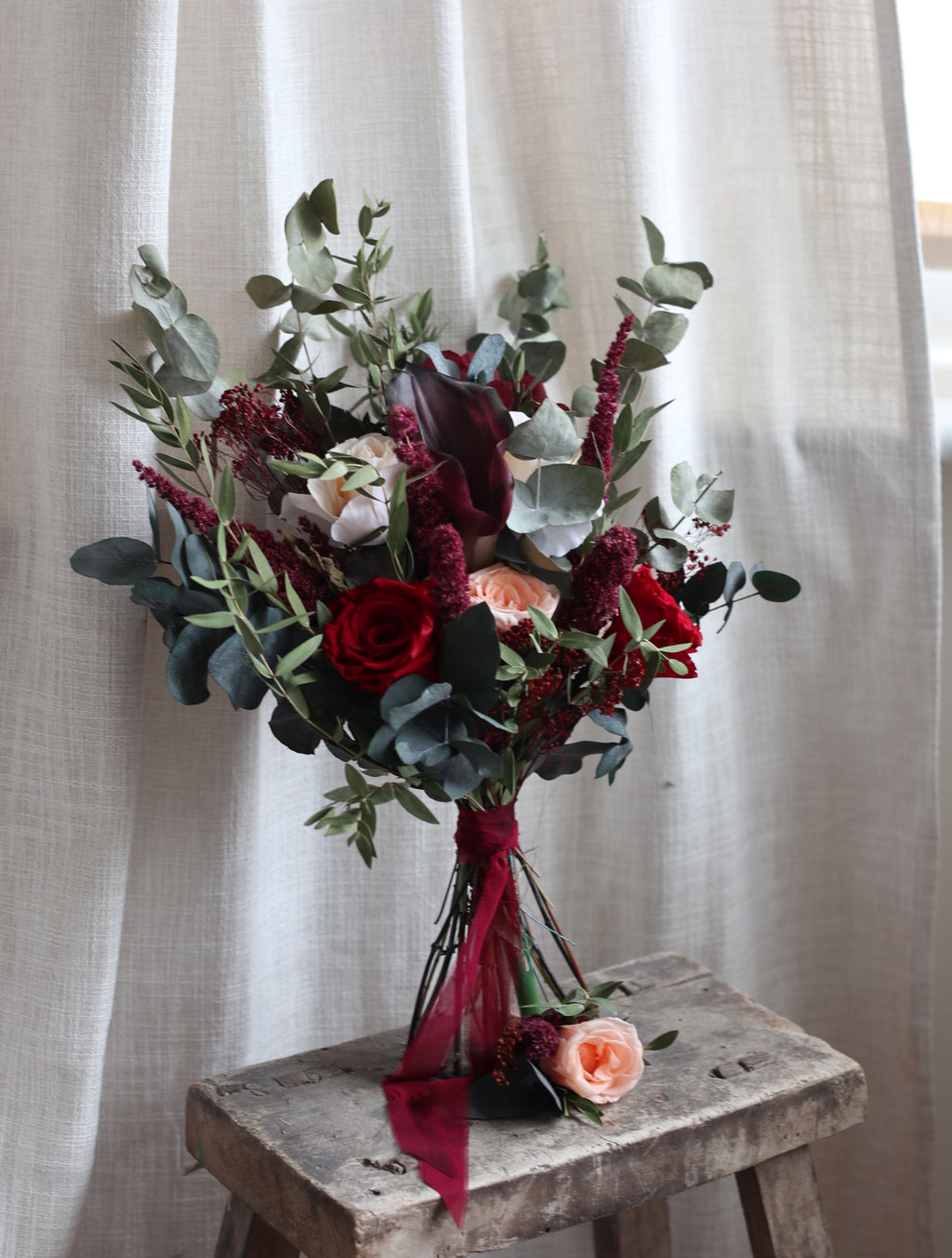 Vivienne Burgundy Preserved Bridal Bouquet