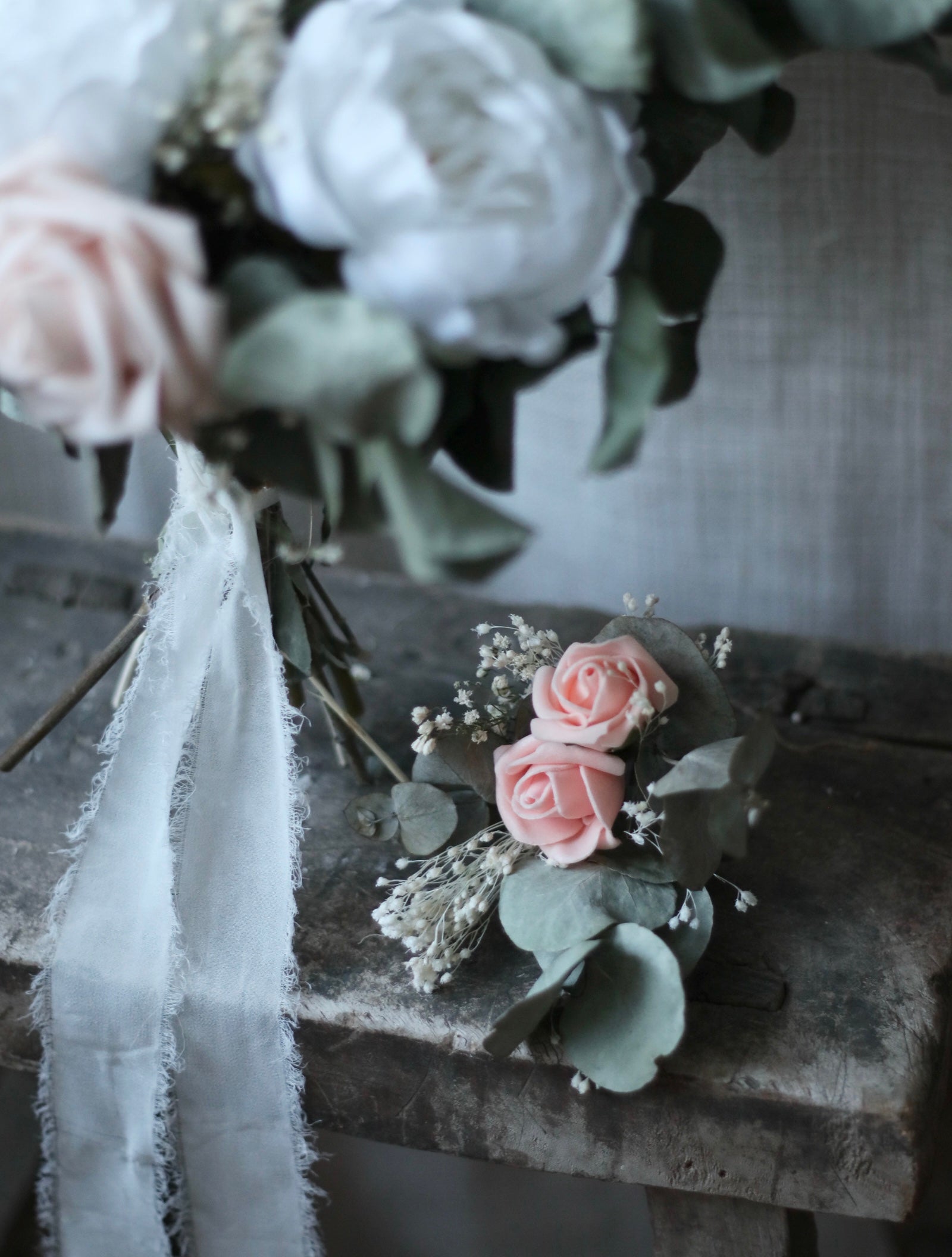 Julia Pink Rose & White Peony Bouquet