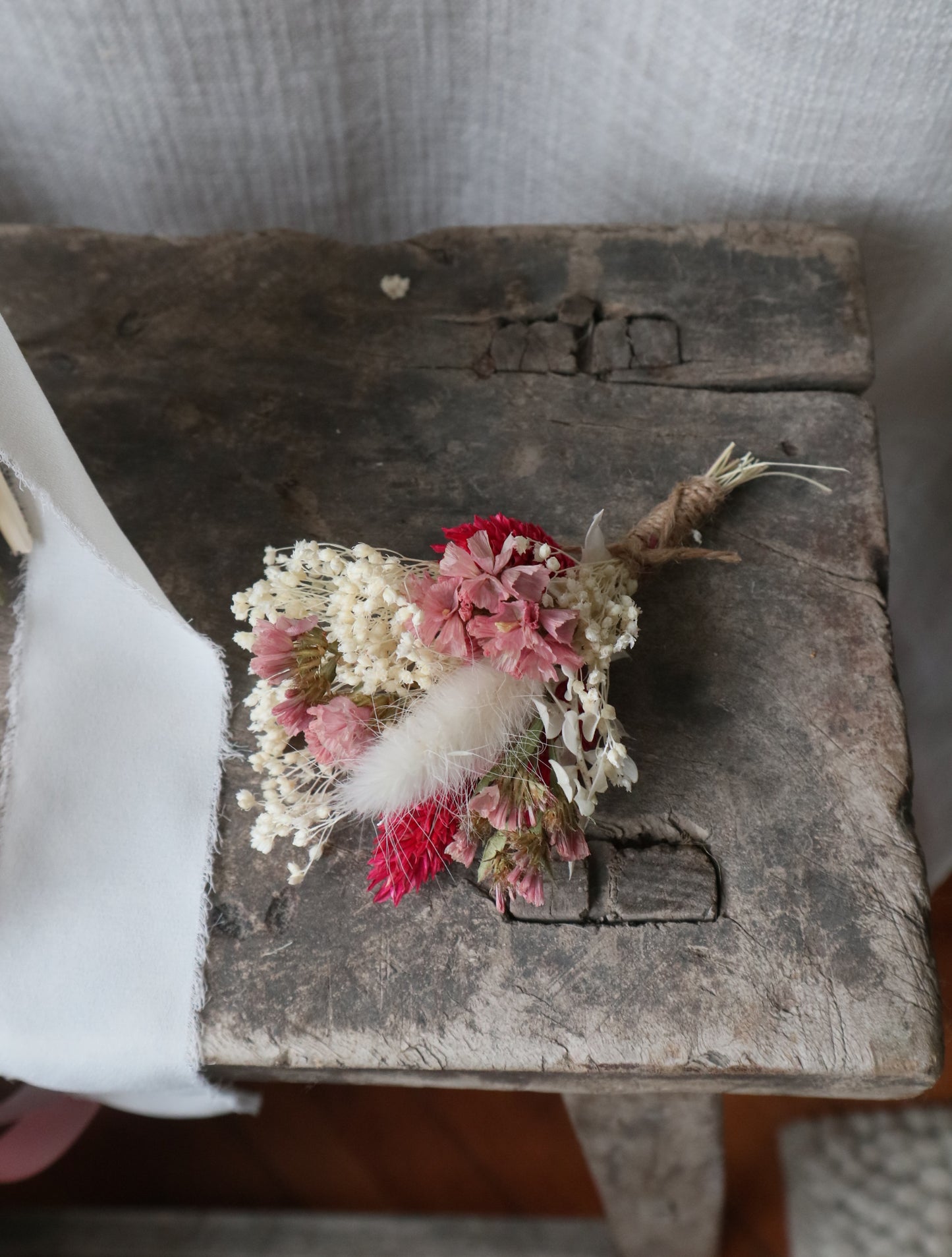 Sofia | Pink, Peach & White Dried Flower Bouquet