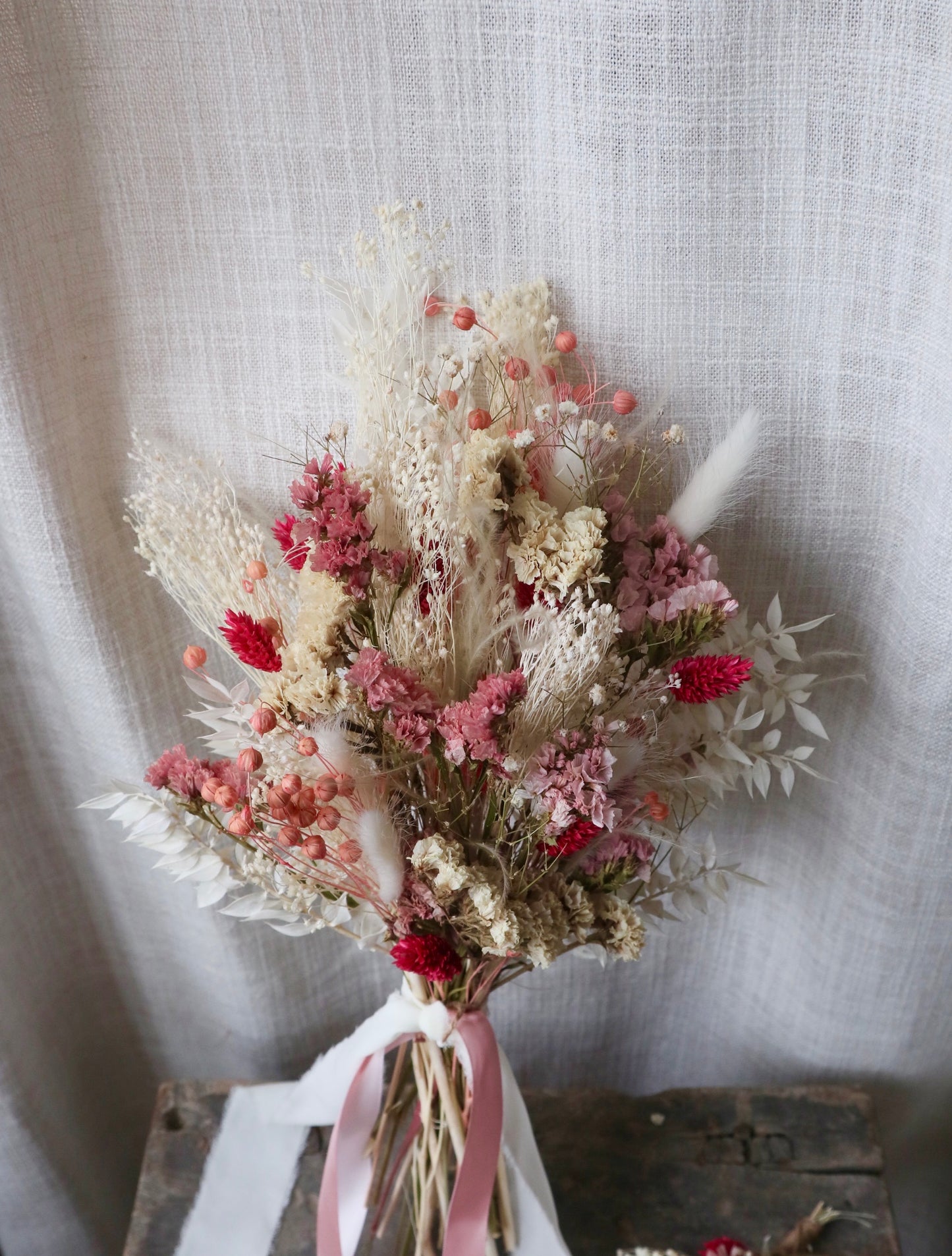 Sofia | Pink, Peach & White Dried Flower Bouquet