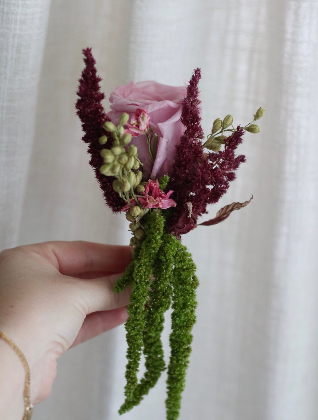 Gia blush Artificial & Preserved Rose Wedding Bouquet