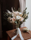 Iona Blush Rose, Eucalyptus & Pampas Wedding Bouquet