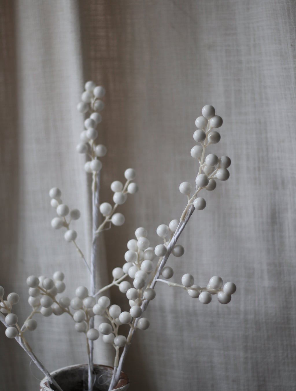 Artificial White Berry Stem