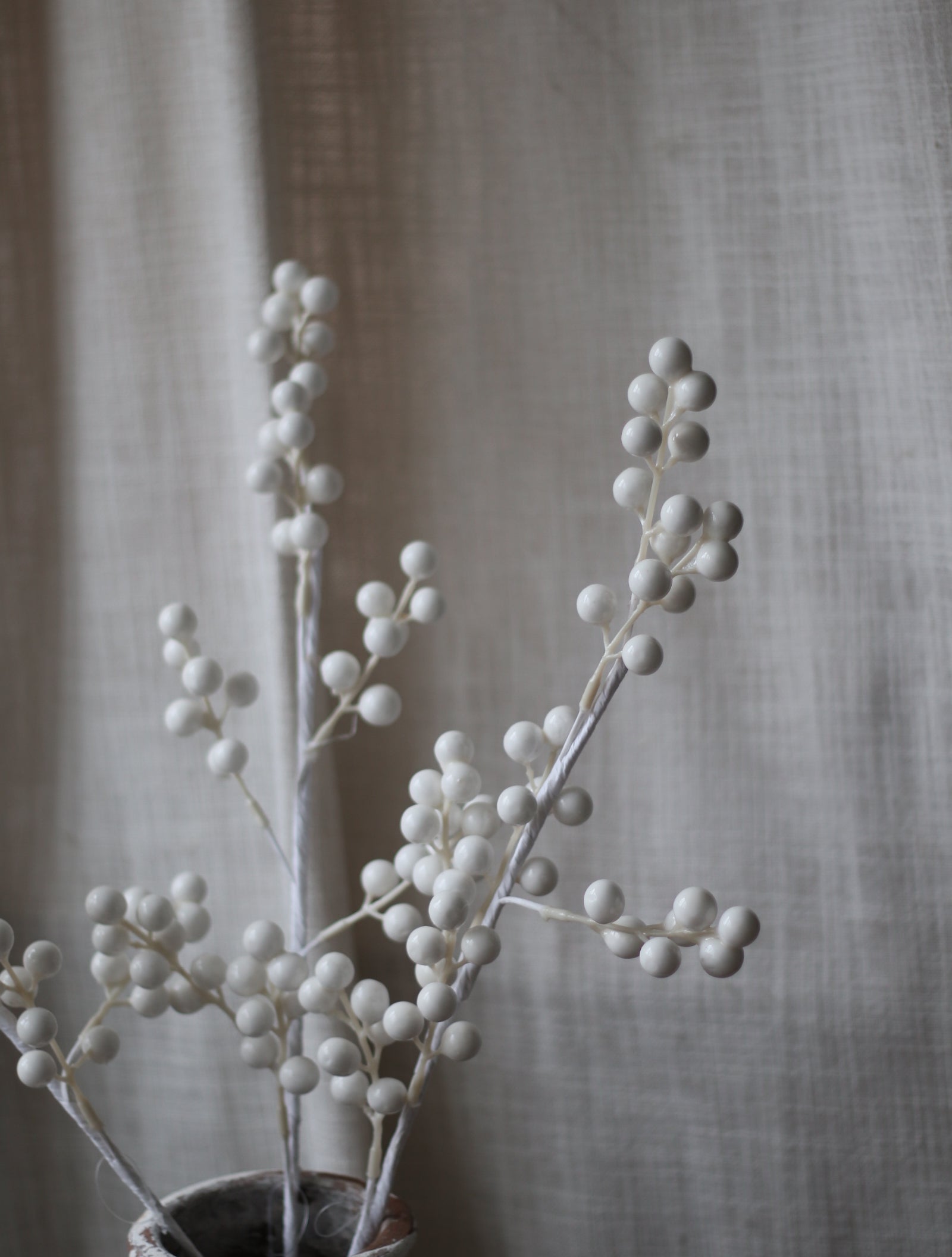 Artificial White Berry Stem