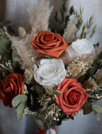 Remi Orange Rose, Eucalyptus & Pampas Wedding Bouquet