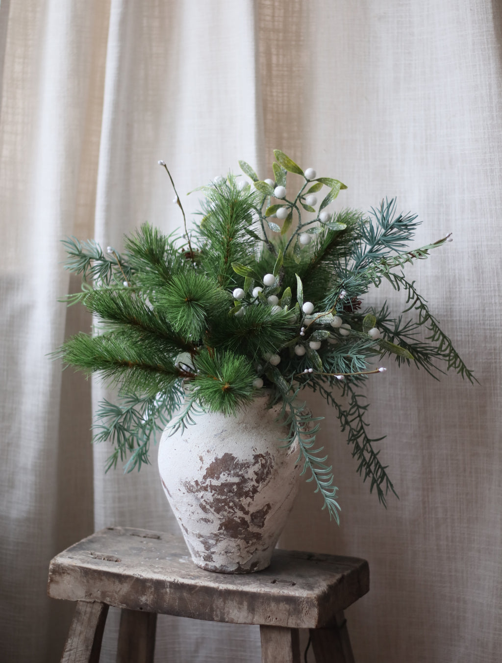Elsa Frosted Berry Snow Pine Bouquet