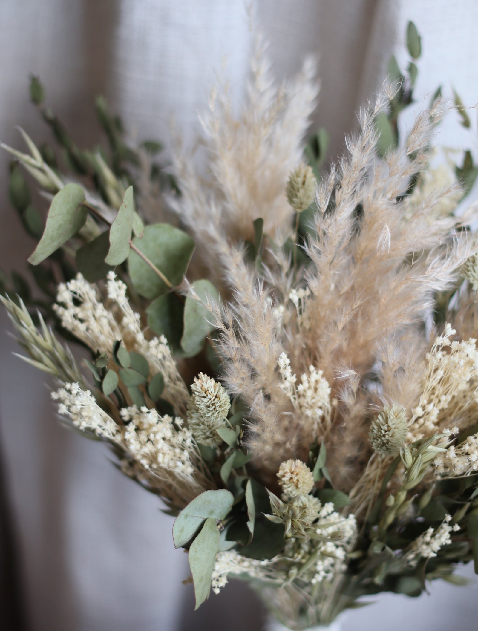 Edie Eucalyptus & Pampas Wedding Bouquet