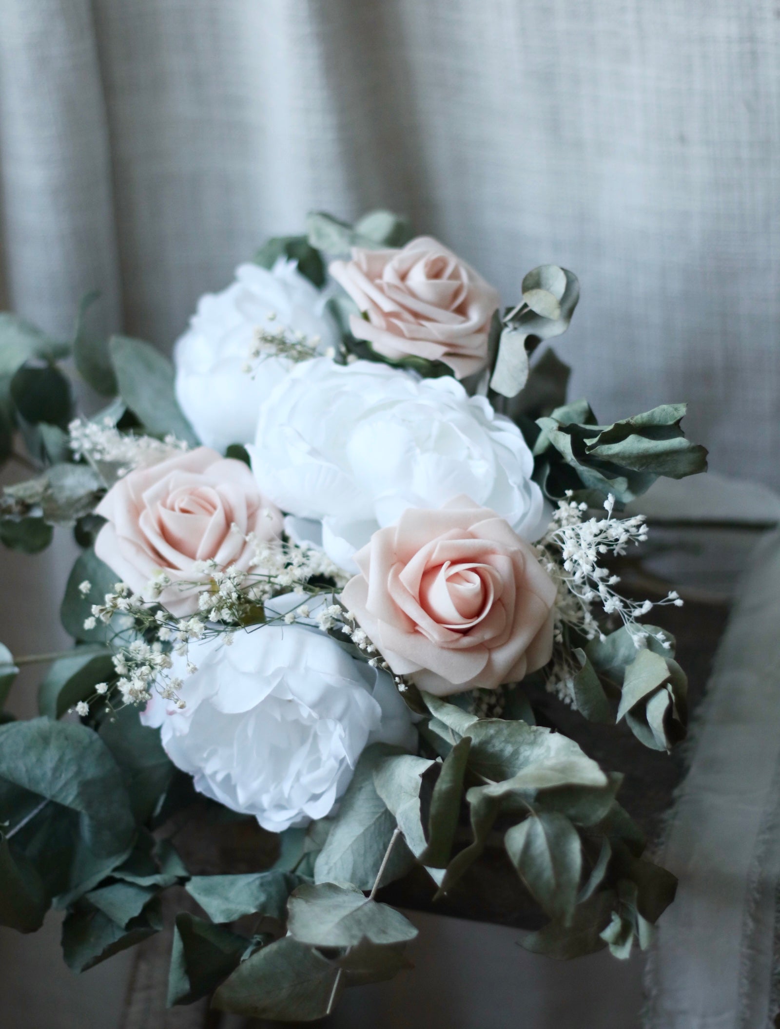Julia Pink Rose & White Peony Bouquet