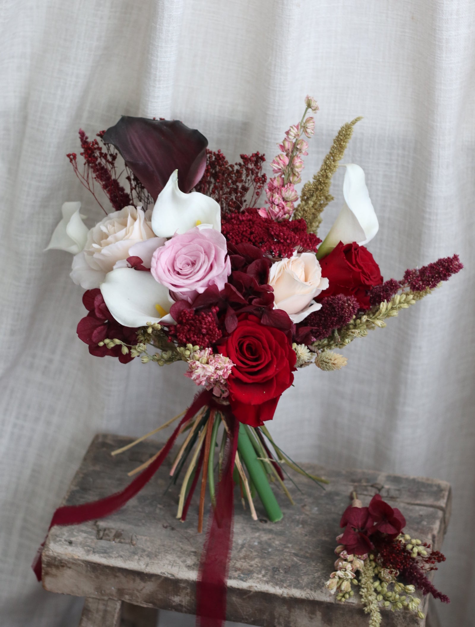 Raven Burgundy Artificial & Preserved Rose bouquet