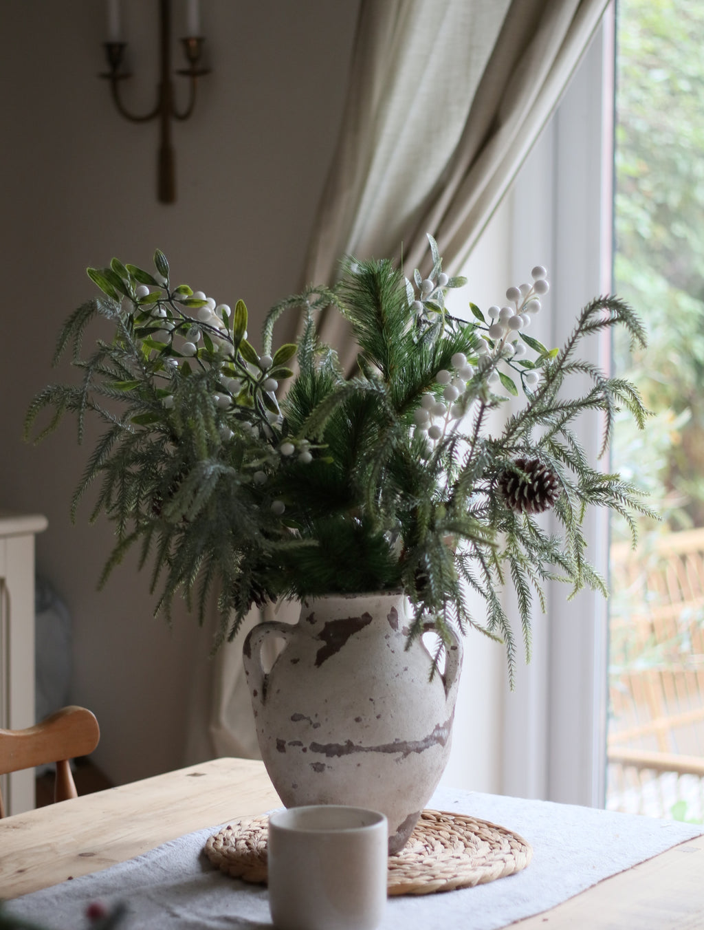 Elsa Frosted Berry Snow Pine Bouquet