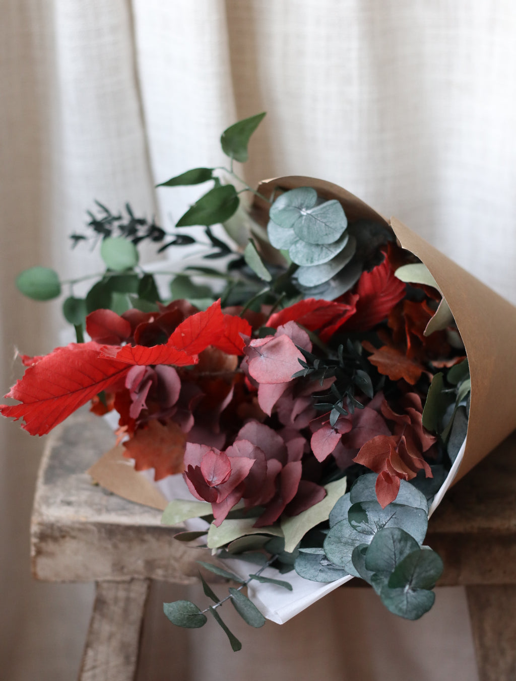 Dried Eucalyptus, Beech & Oak Leaf Bouquet
