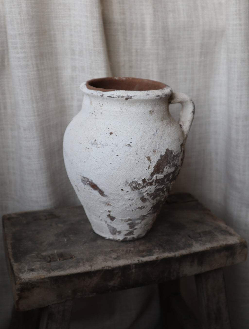 Antique White Rustic Vase