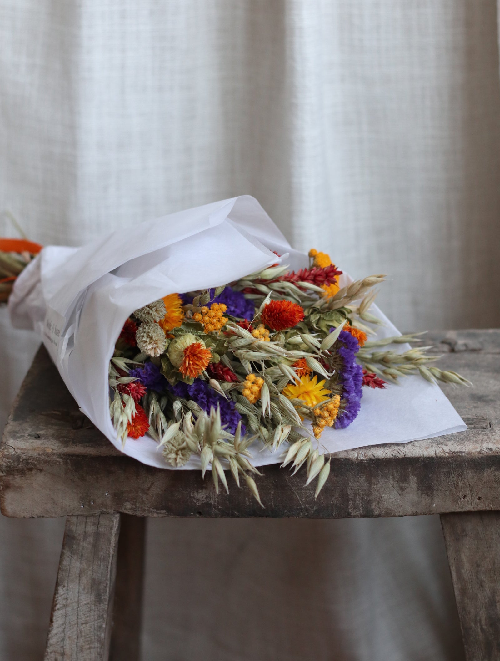 Goldie Colourful Autumn Dried Flower Bouquet