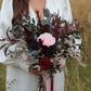 Ruby | Dark Burgundy, Green & Blush Wedding Bouquet