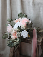 Thea Pink Rose, Dahlia & White Peony Bouquet