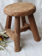 Round Antique Small Stool