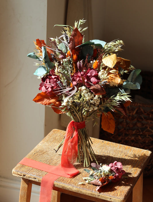 Claret Autumn Dried Flower Bouquet
