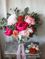 Cora Bright Pink & Orange Bridal Bouquet