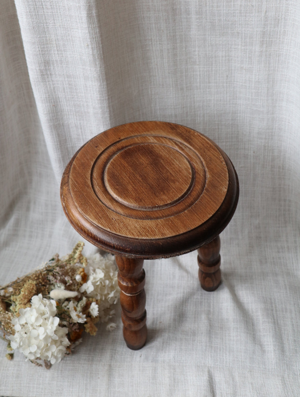 Small Rustic Bobbin Stool