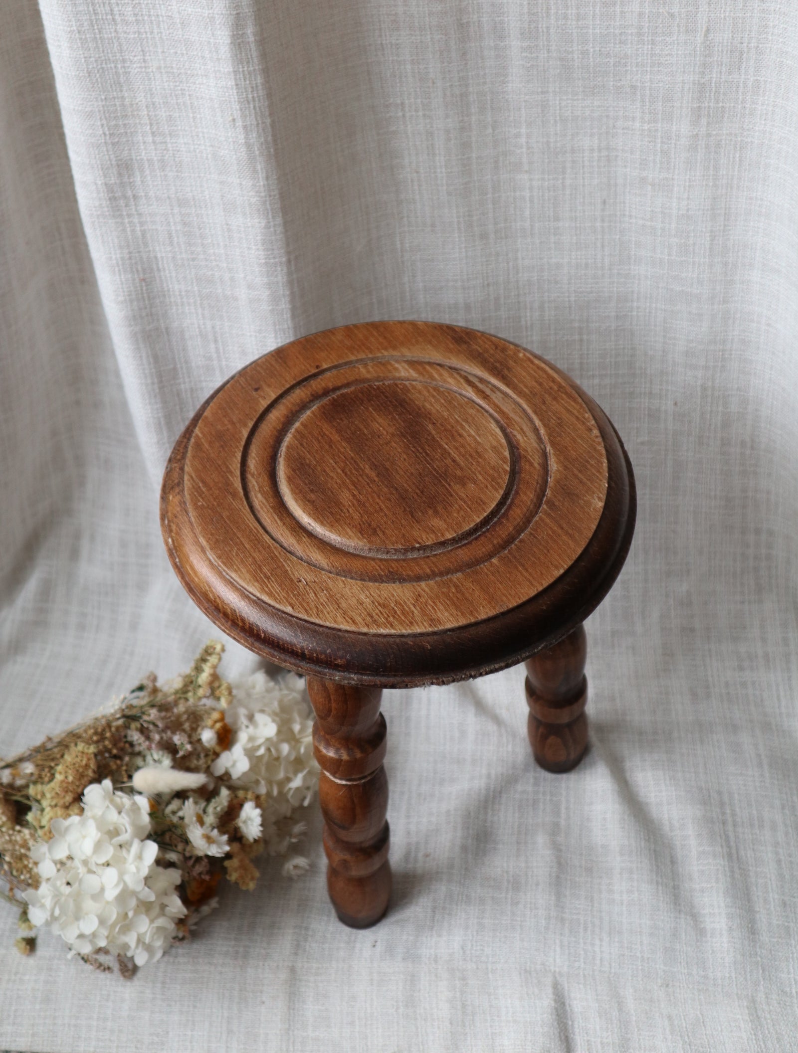 Small Rustic Bobbin Stool
