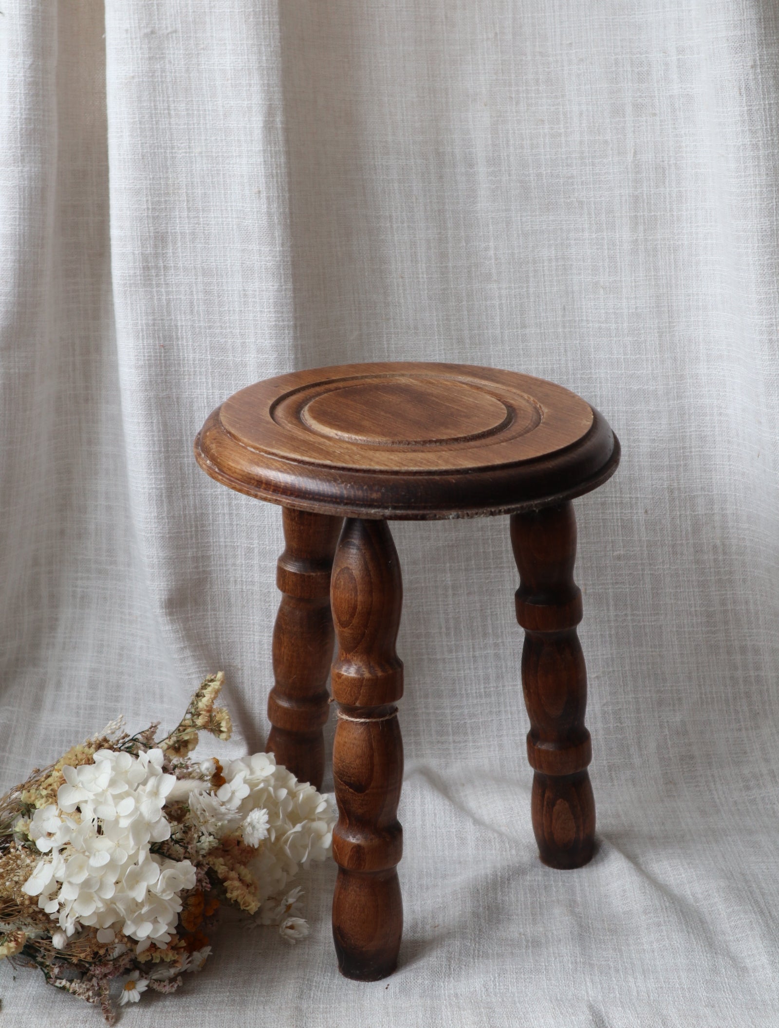 Small Rustic Bobbin Stool
