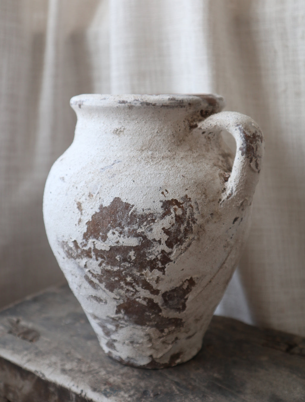 Antique White Rustic Vase