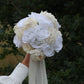 Ffion | White Rose & Hydrangea Bridal Bouquet