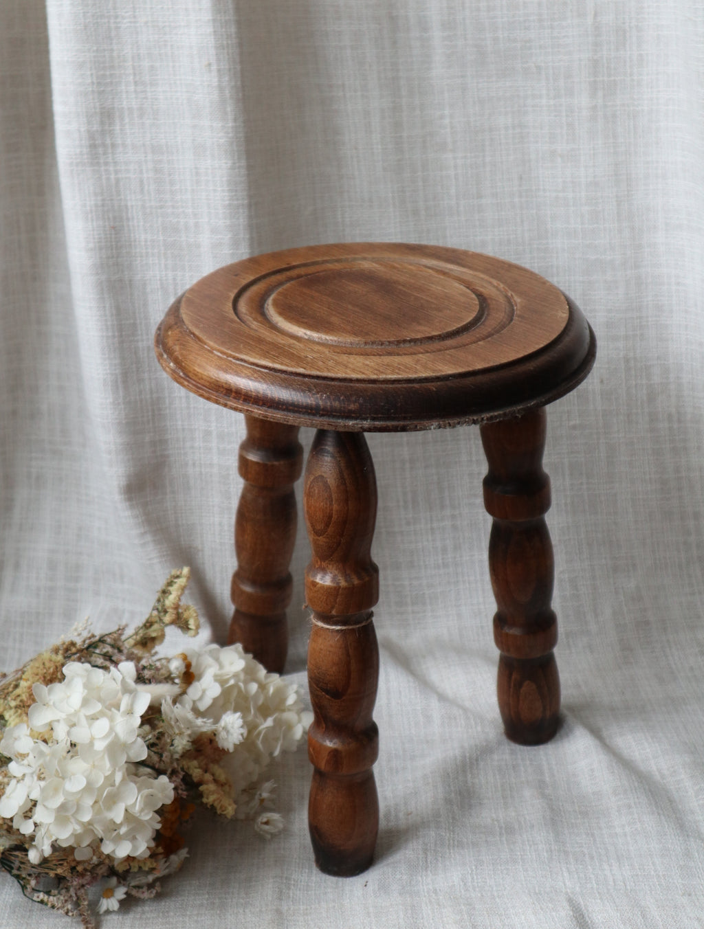 Small Rustic Bobbin Stool
