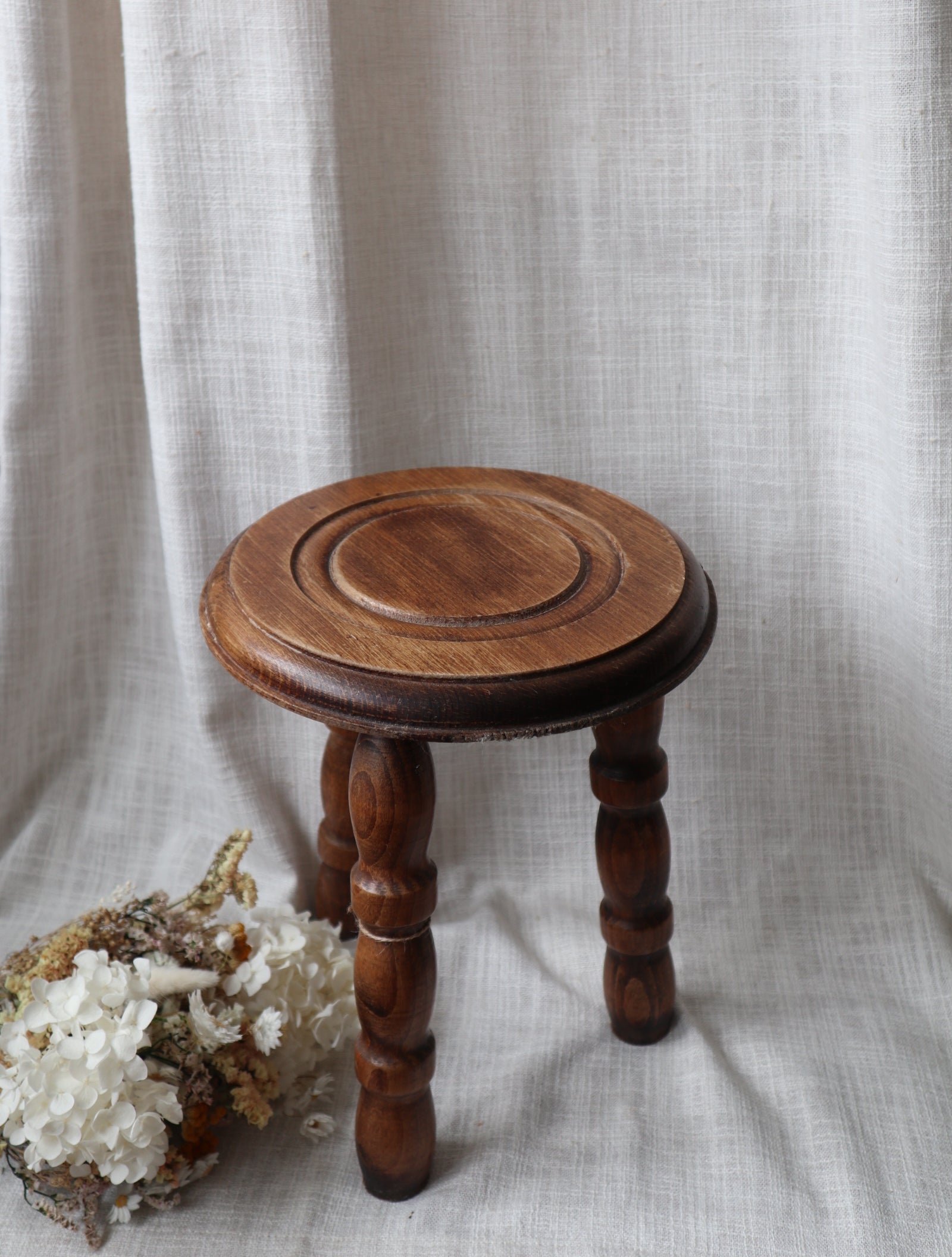 Small Rustic Bobbin Stool