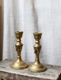 Pair of Antique Brass Gold Candlesticks