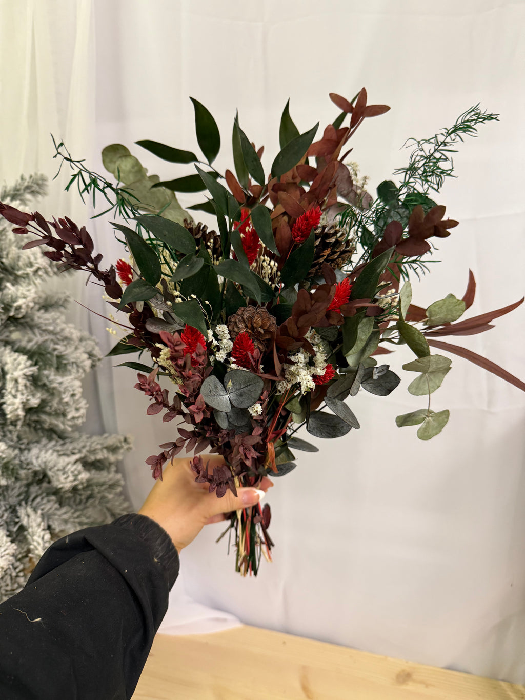 Celyn Dried Flower Christmas Bouquet