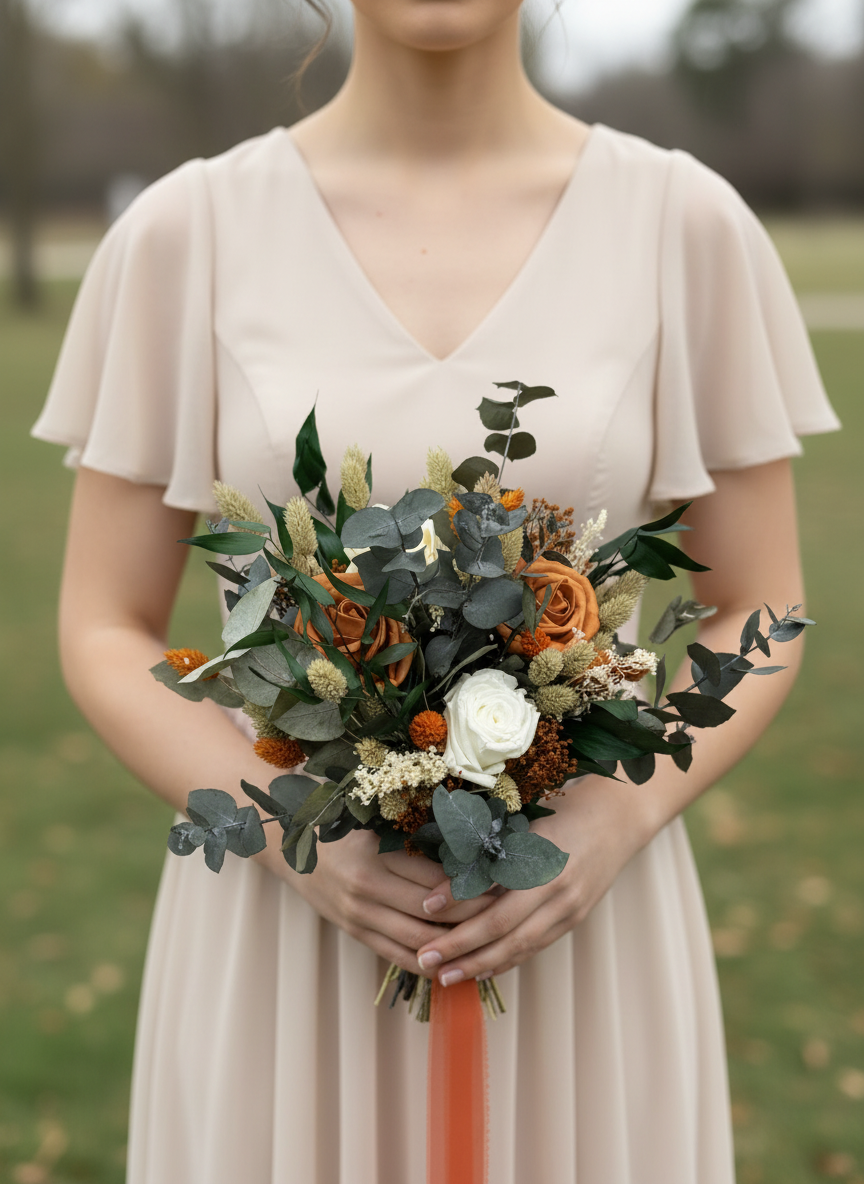 Faye Autumn Dried Wedding Bouquet