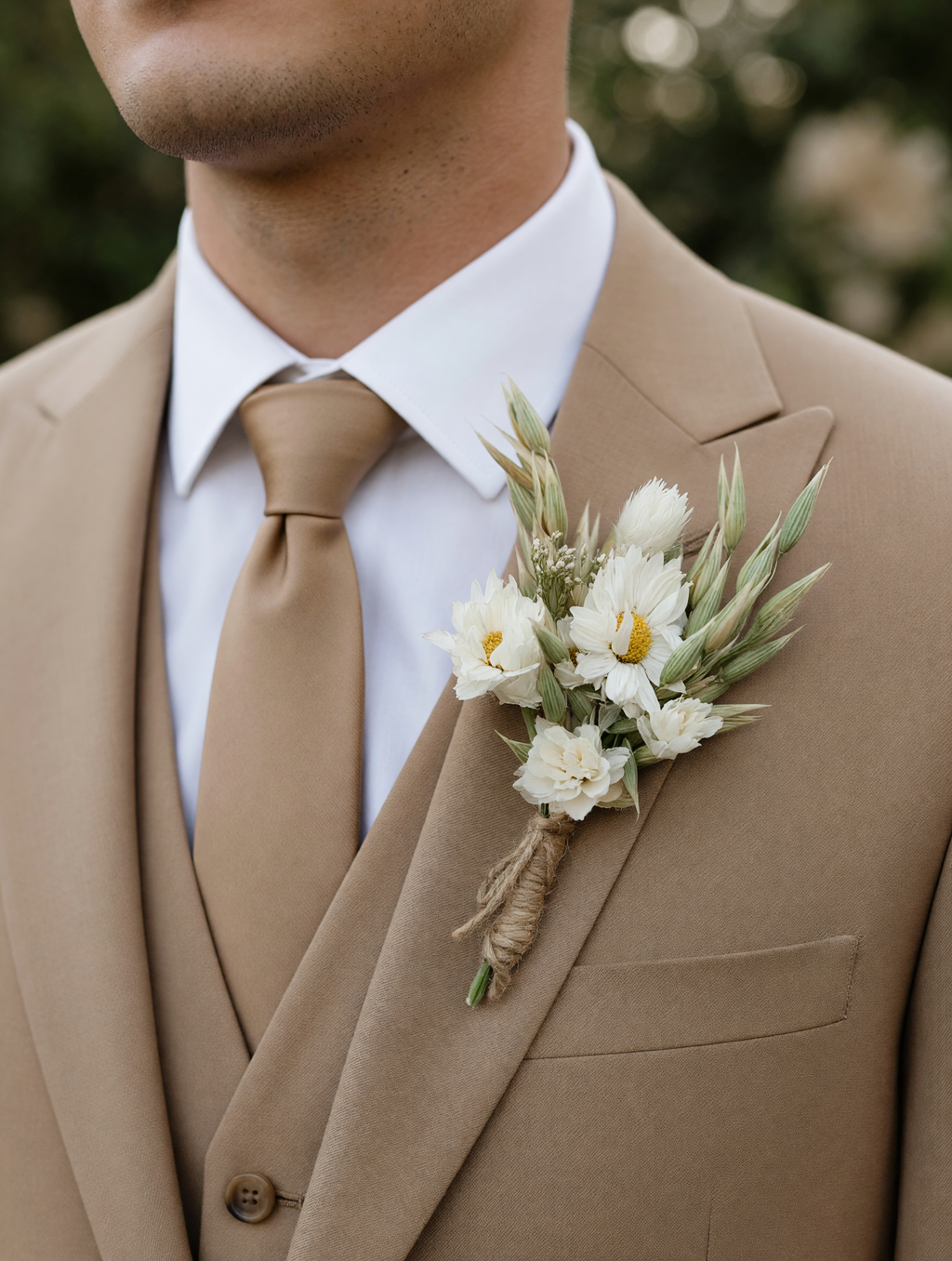 Ottilie White Dried Flower Bridal Bouquet