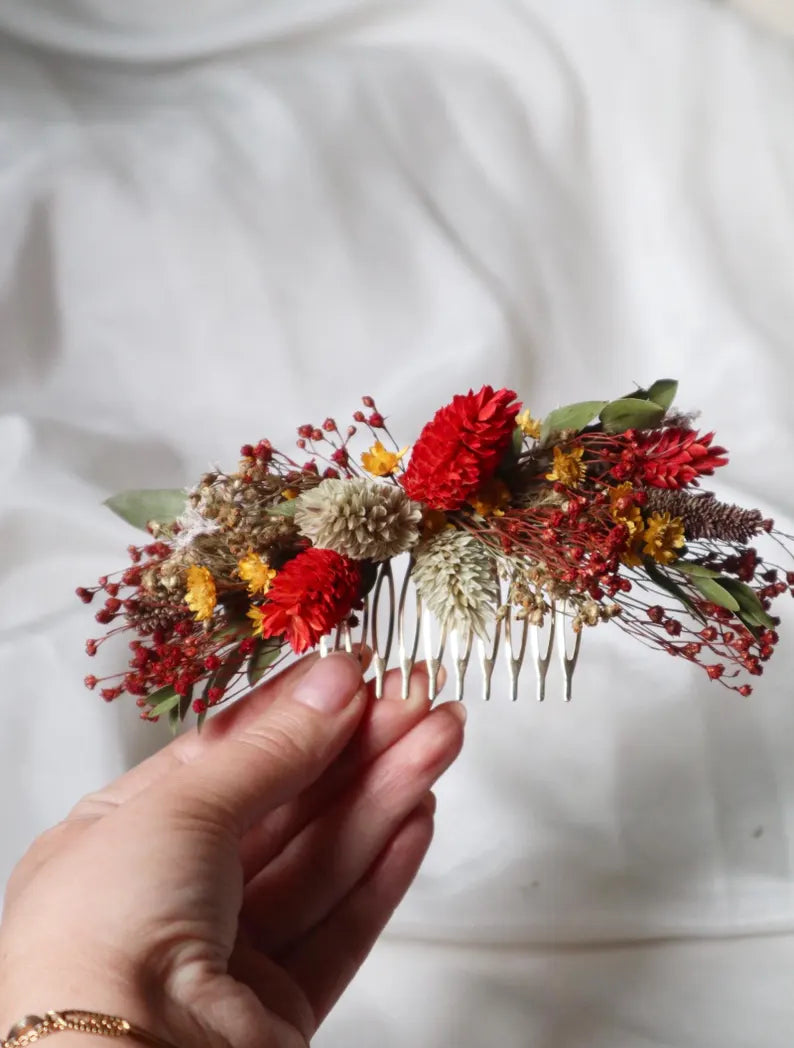 Autumn Dried Flower Comb