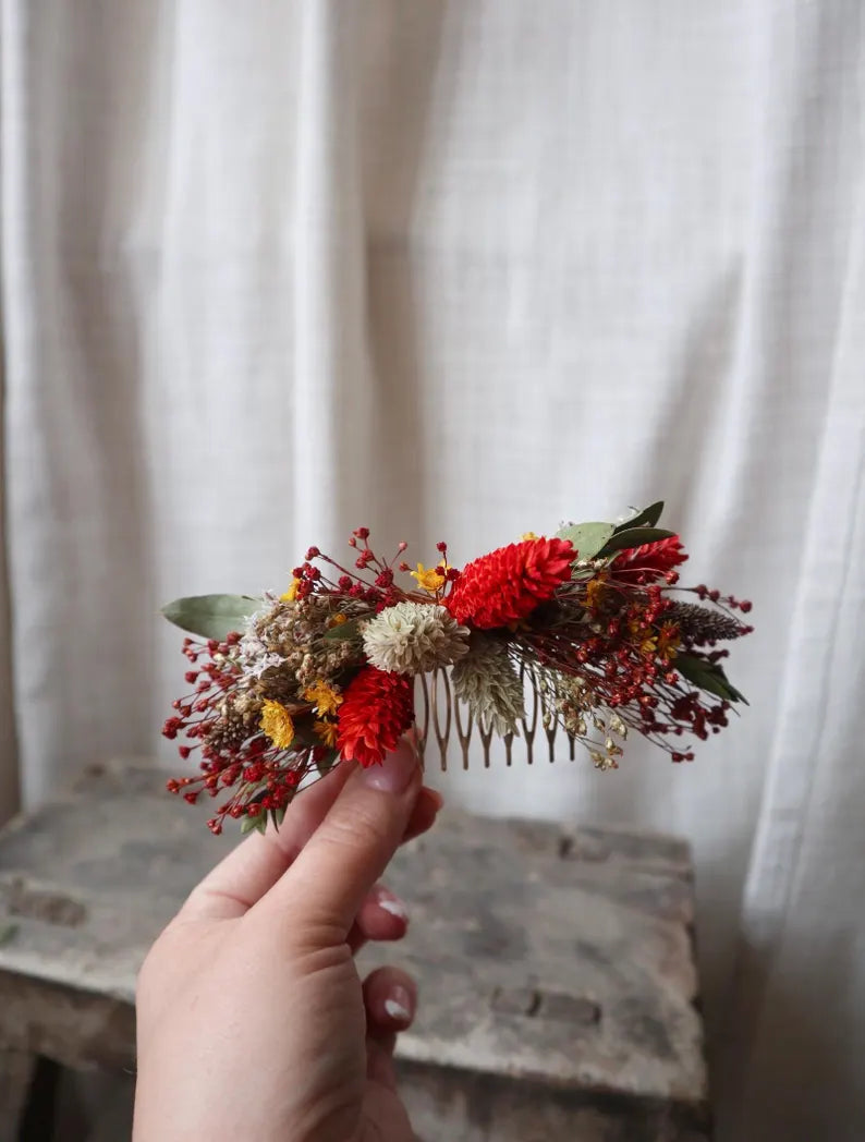 Autumn Dried Flower Comb