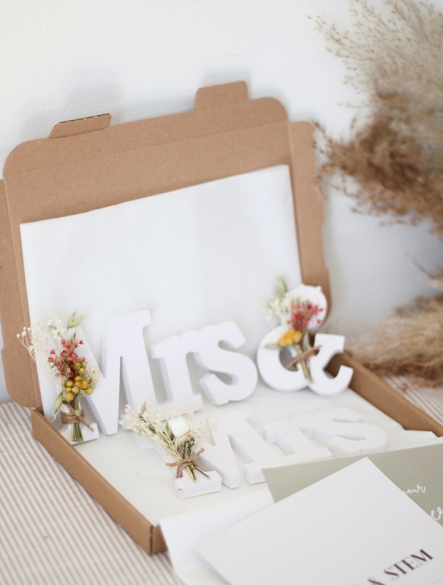 Dried Flower Wooden Wedding Signs