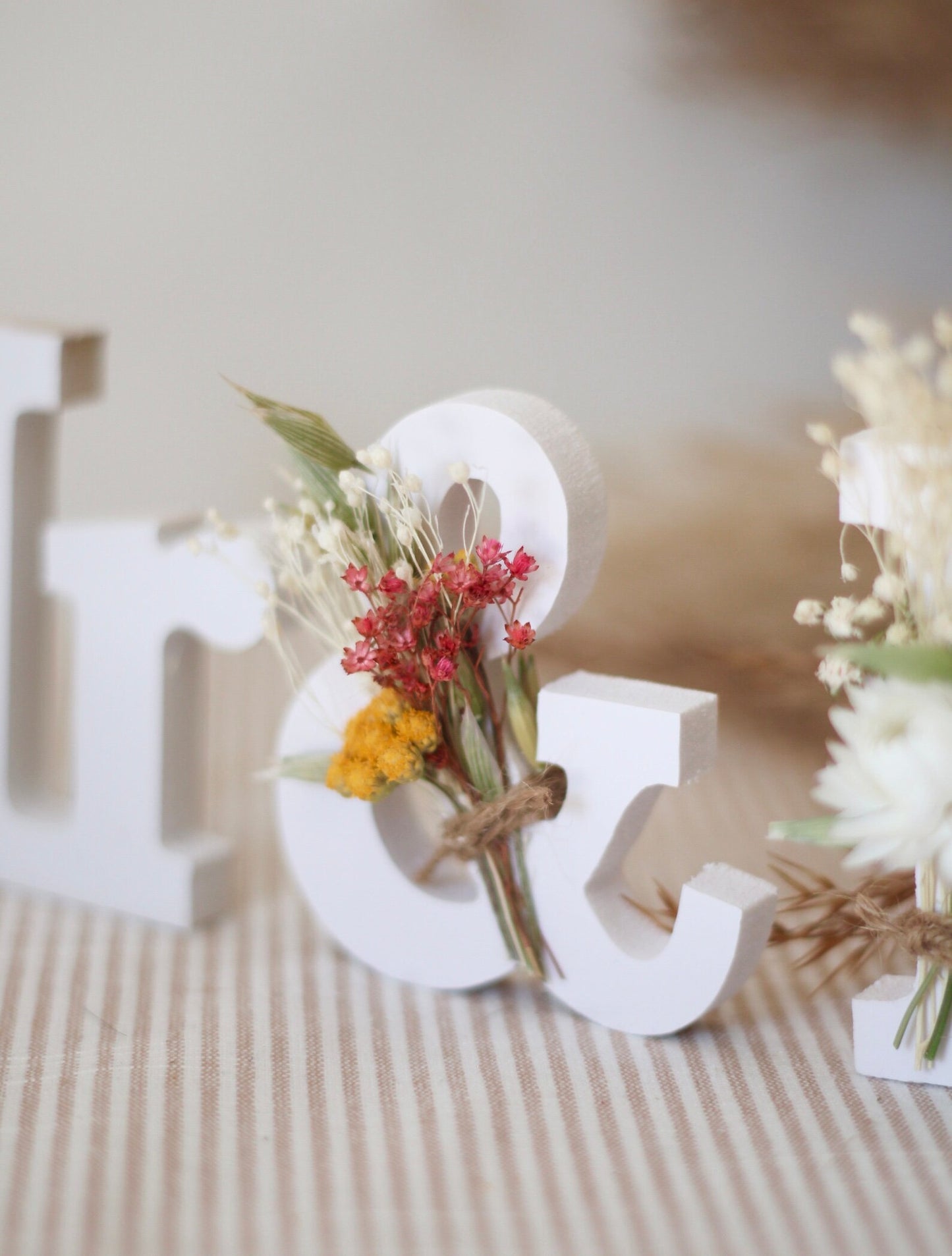 Dried Flower Wooden Wedding Signs