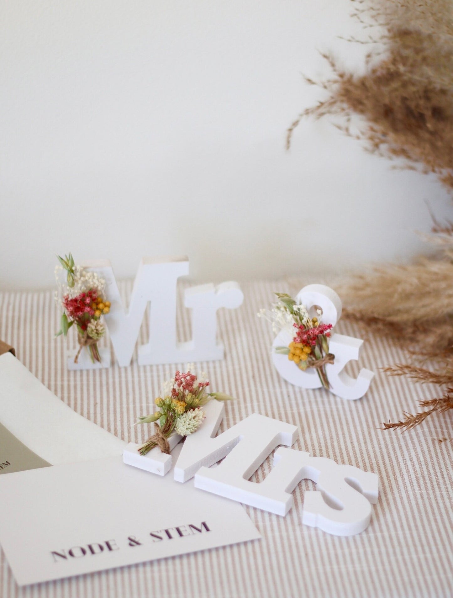 Dried Flower Wooden Wedding Signs