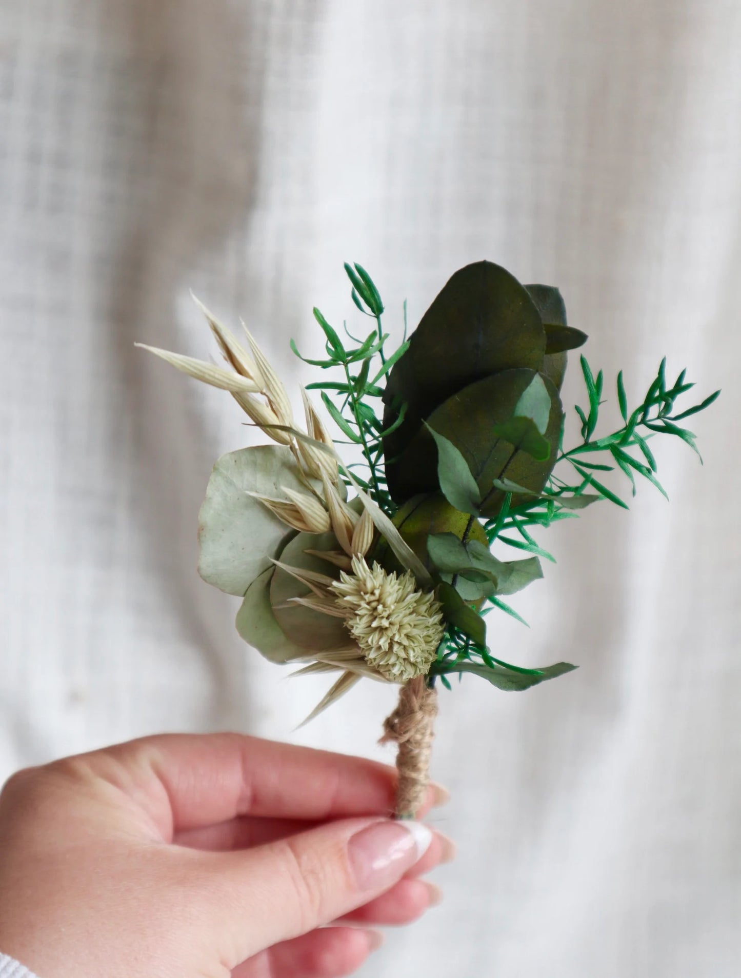 Emerald | Green Eucalyptus Dried Flower Wedding Bouquet