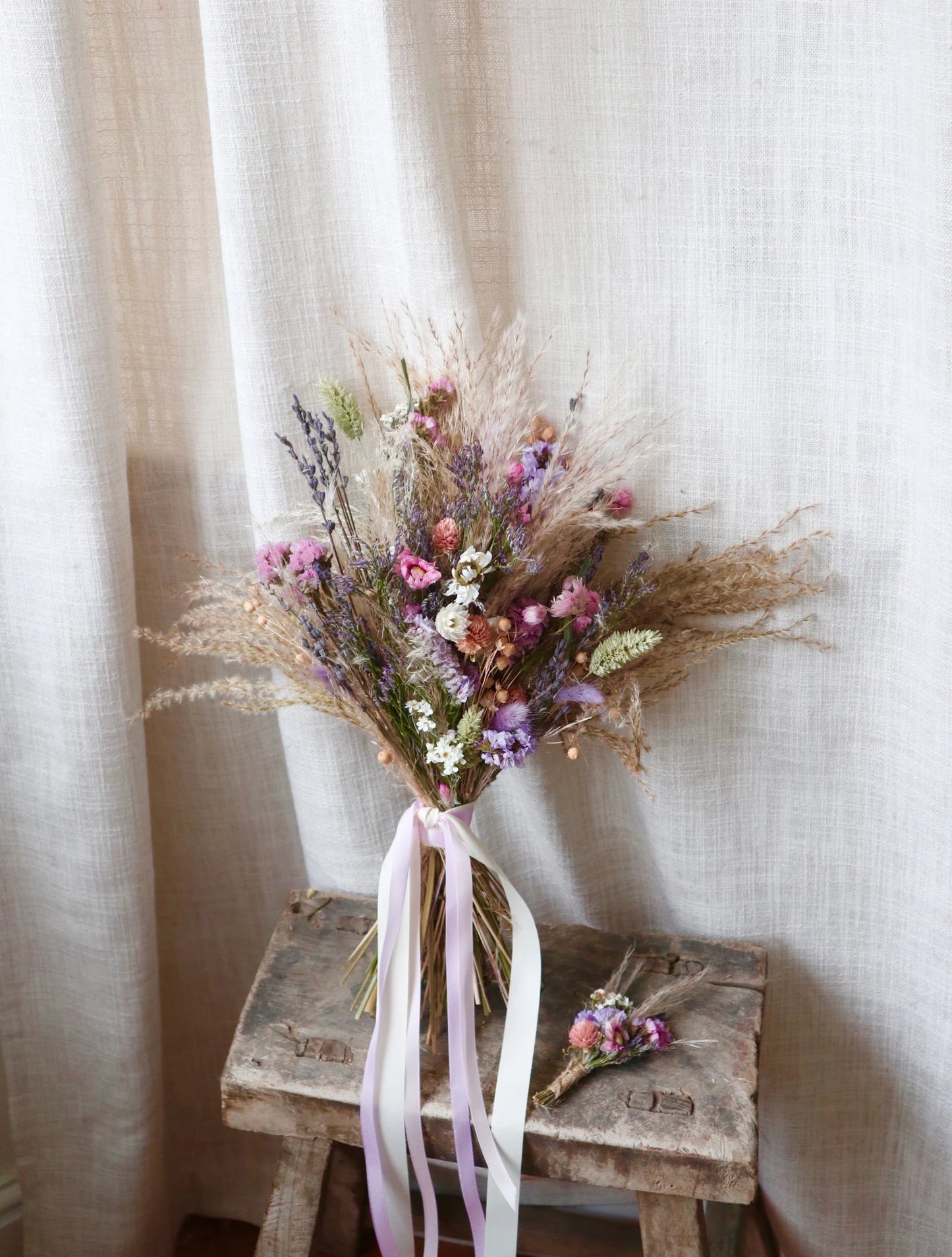 Etta | Colourful Dried WildFlower Wedding Bouquet