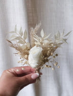 Orla | Luxury Neutral Dried Flower Wedding Bouquets With Dried Roses & White Hydrangeas
