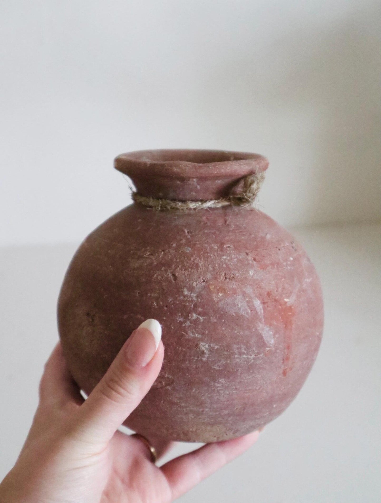 Antique Terracotta Round Vase