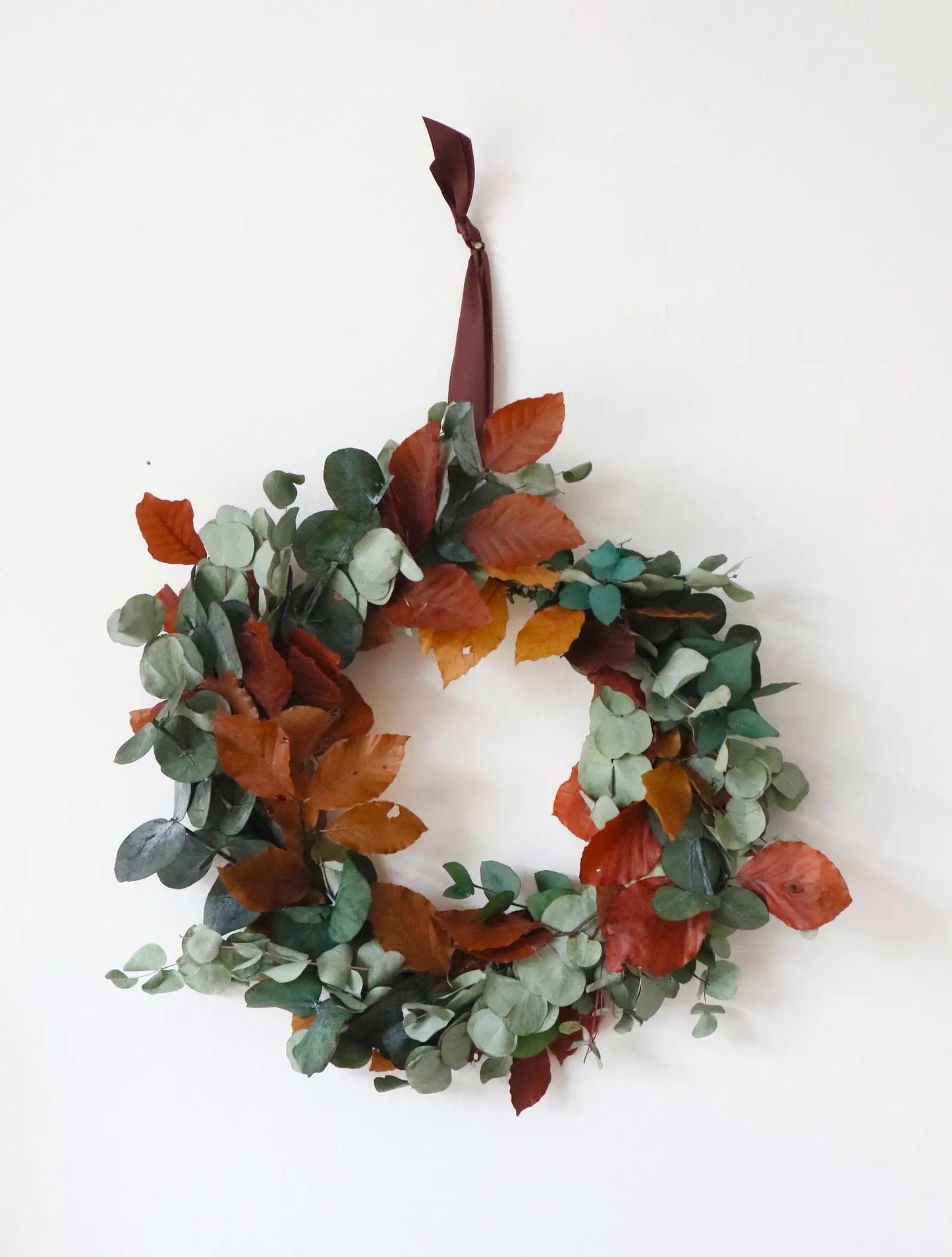 Dried Eucalyptus & Beech Leaf Indoor Wreath