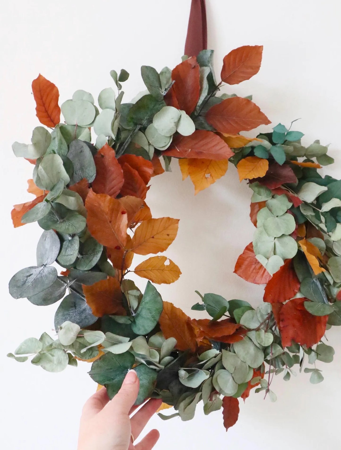 Dried Eucalyptus & Beech Leaf Indoor Wreath