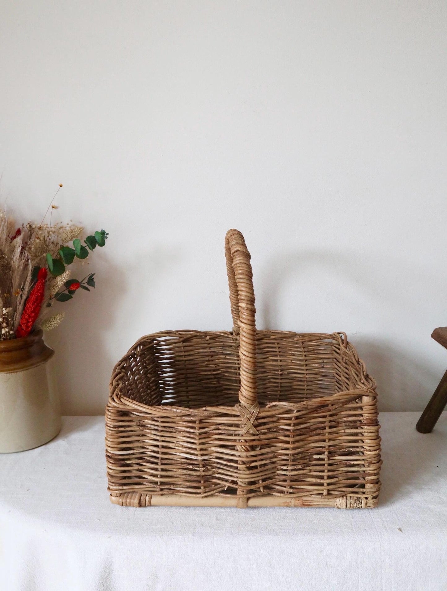 Vintage Wicker Basket with handle