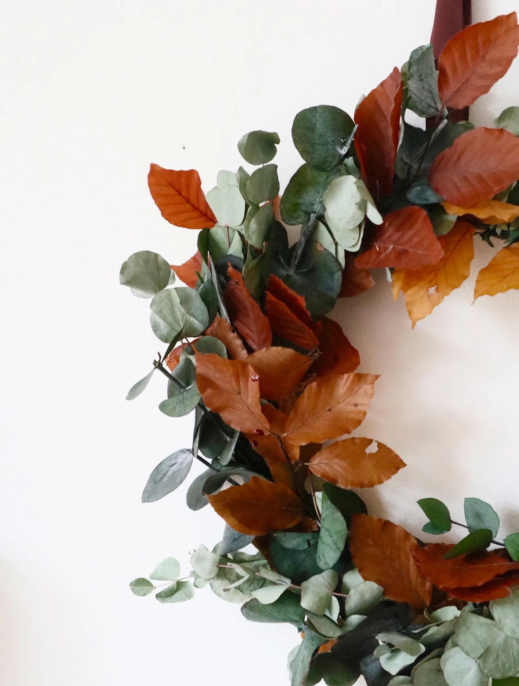 Dried Eucalyptus & Beech Leaf Indoor Wreath