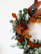 Dried Eucalyptus & Beech Leaf Indoor Wreath