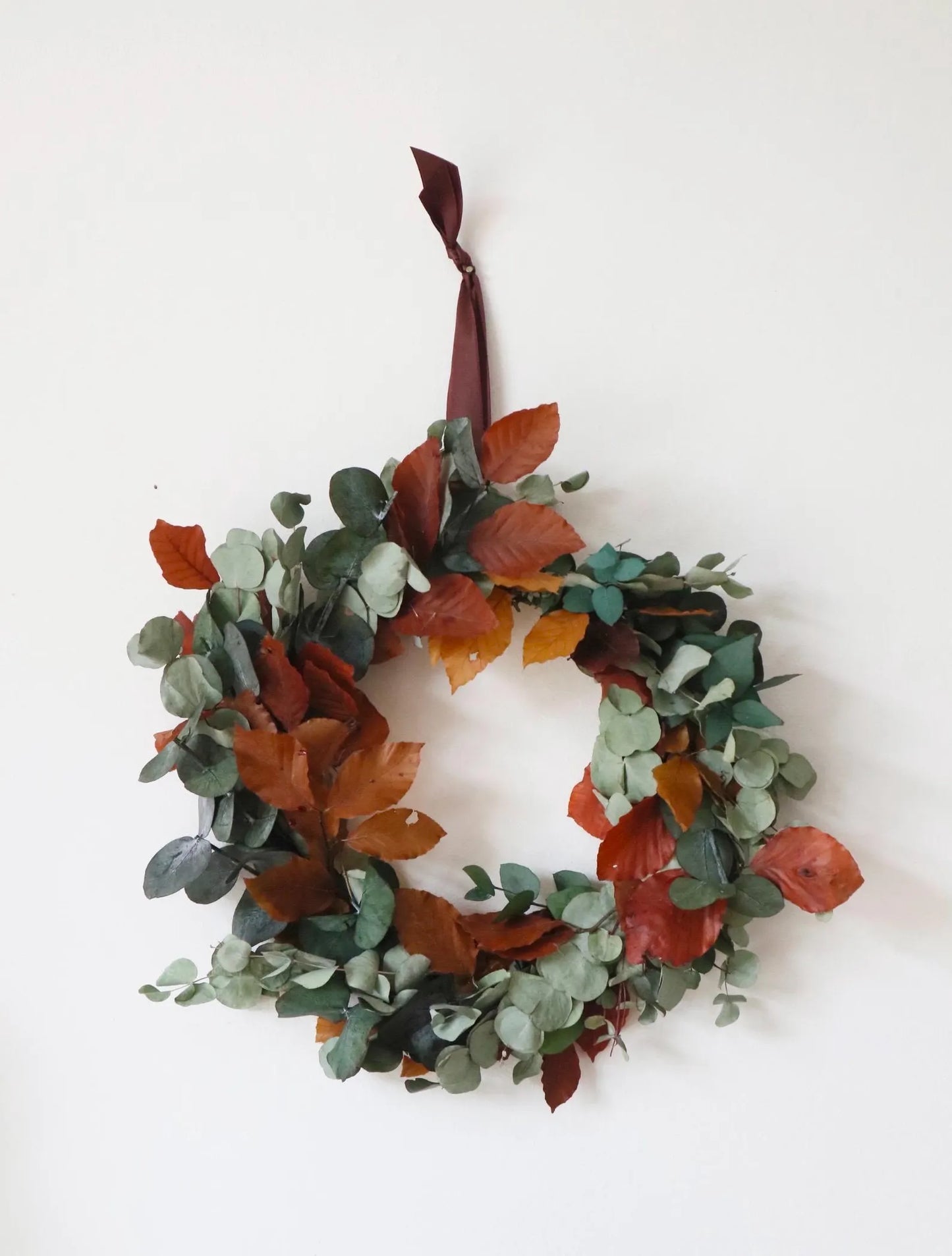 Dried Eucalyptus & Beech Leaf Indoor Wreath