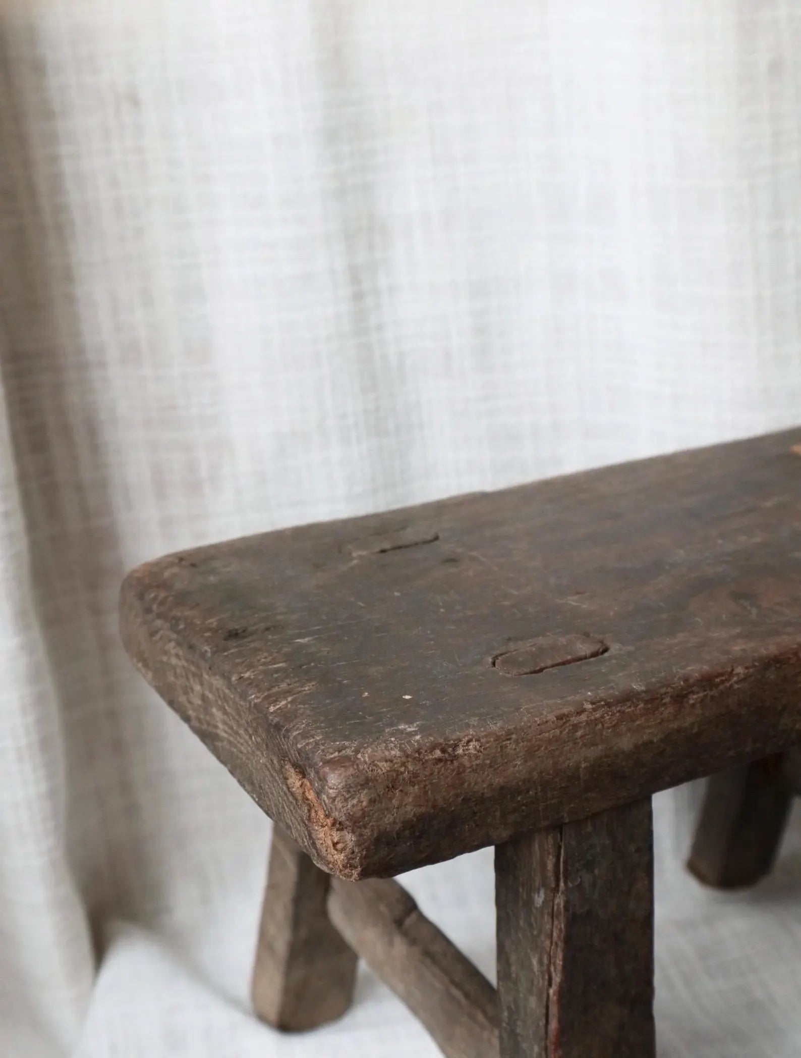 Dark Mini Antique Stool